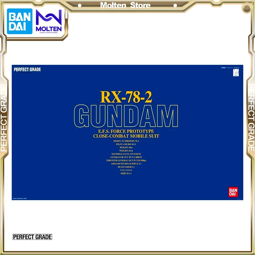 BANDAI Original PG 1/60 Perfect Grade Gundam RX-78-2 Mobile Suit Gundam 0079 Gunpla Model Kit Assembly/Assembling