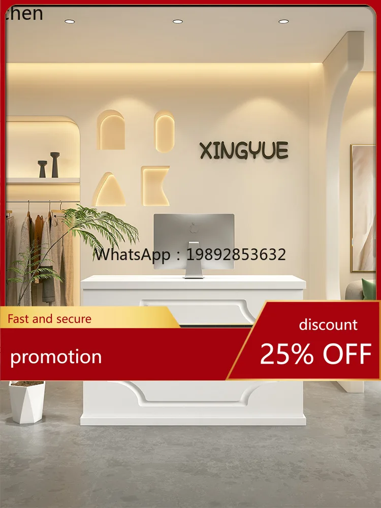 

HT Small Cash Register Counter Nail Salon Paint Bar Counter Milk Tea Shop Simple Modern Store Counter Beauty Front Desk