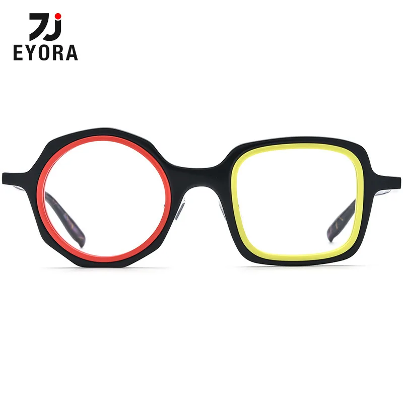 

EYORA Personalized Square-Round Acetate Reading Glasses Anti Blue Ray Myopia and Hyperopia Photochromic Prescription Eyewear