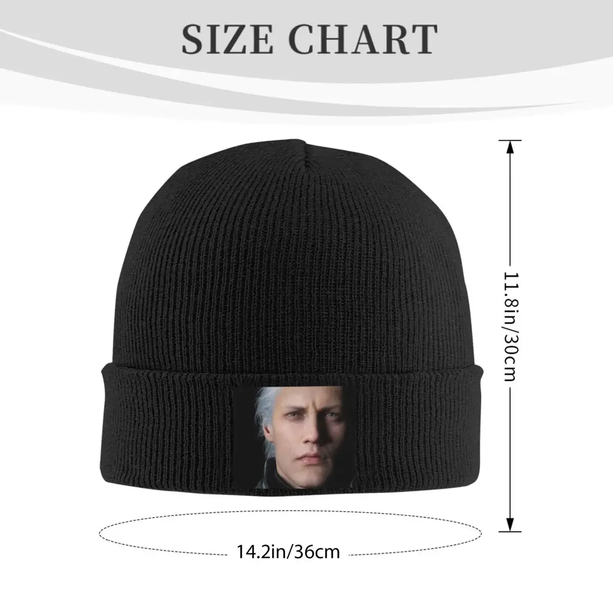 Devil May Cry 5 - Vergil Poster Warm Knitted Cap Fashion Bonnet Hat Autumn Winter Outdoor Beanies Hats For Men Women Adult