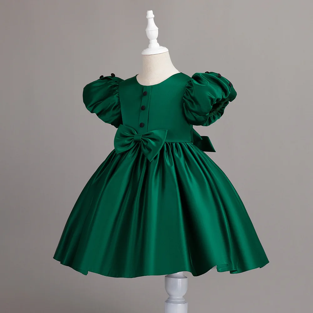 HETISO, vestido liso para niñas, vestidos de satén de princesa