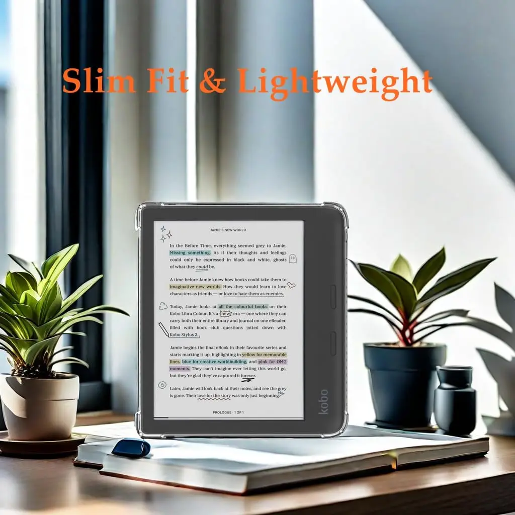 

Чехол для Kobo Libra Color/Kobo Libra 2, чехол для чтения, 7-дюймовый чехол с усиленными углами/футляр Libra Color/футляр Libra 2, прозрачный