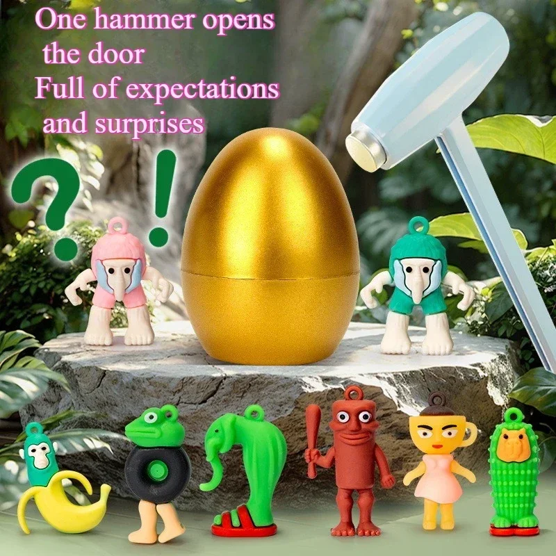 

TungTung Sahur Stickman Smashing Golden Eggs Surprise Blind Box Toy Children's Foreign Shanhaijing Easter Eggs For Kids Box Toy
