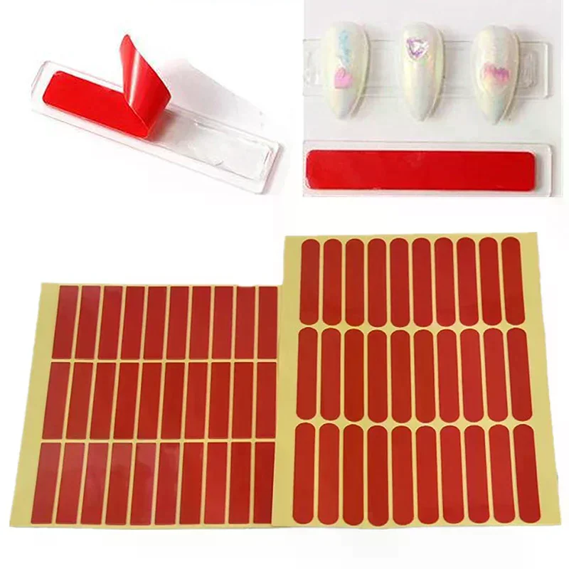 24/40Pcs Klar Nagel Klebeband Falsche Nägel Display-ständer Kleber Aufkleber doppelseitig Eingefügt Maniküre Praxis Zeigt werkzeuge