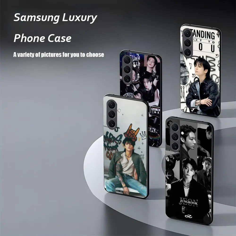 J-Jung-kook K-KPOP Korea Star Phone Case For Samsung Galaxy S25 S24 S23 S22 S21 S20 Plus Ultra Note20 Soft Black