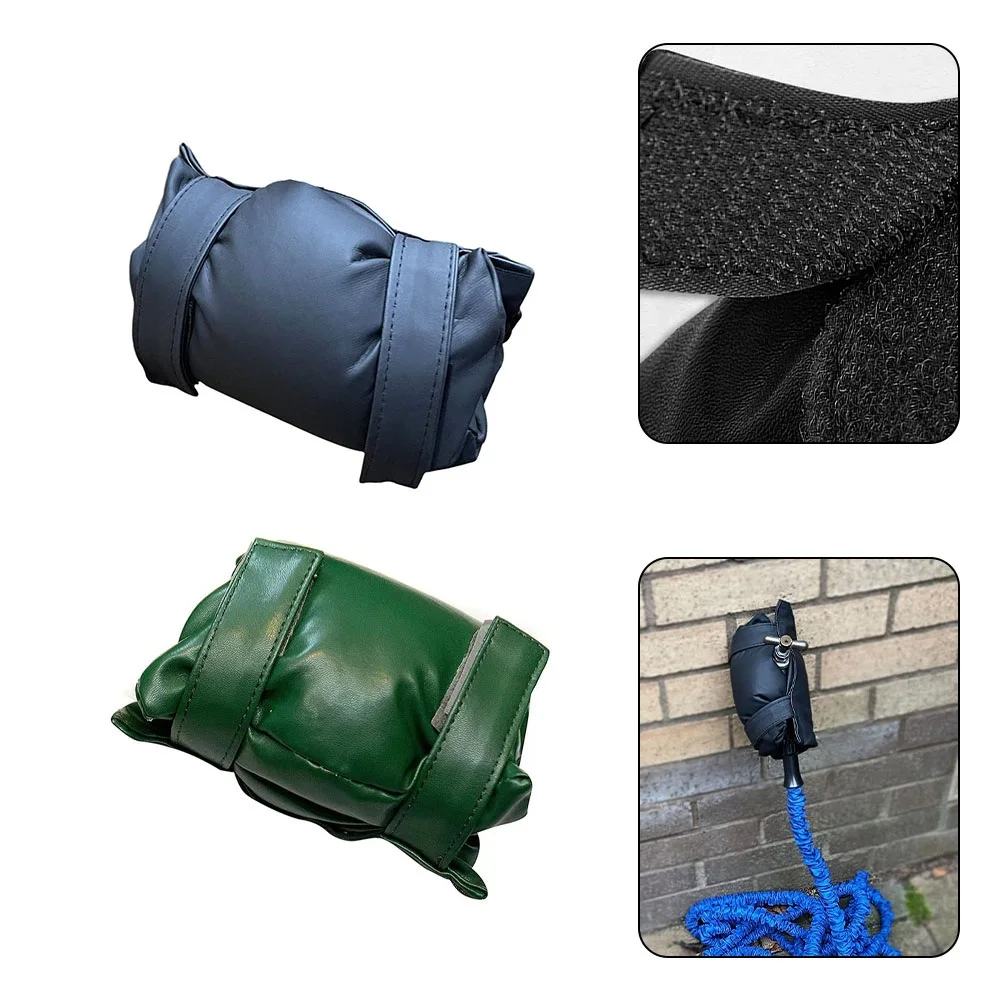 Protective Insulated Outdoor Faucet Cover Waterproof Leather And Cotton Material Designed To Prevent Freeze Damage