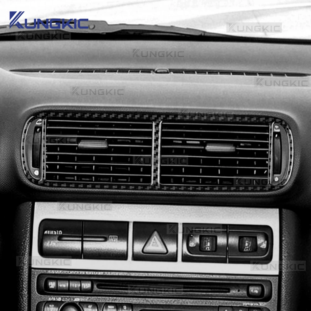 Real Soft Carbon Fiber Trim for Seat Leon MK1 1M 1999 2000 2001 2002 2003 2004 Center AC Air Vent Outlet Interior Accessories view 3