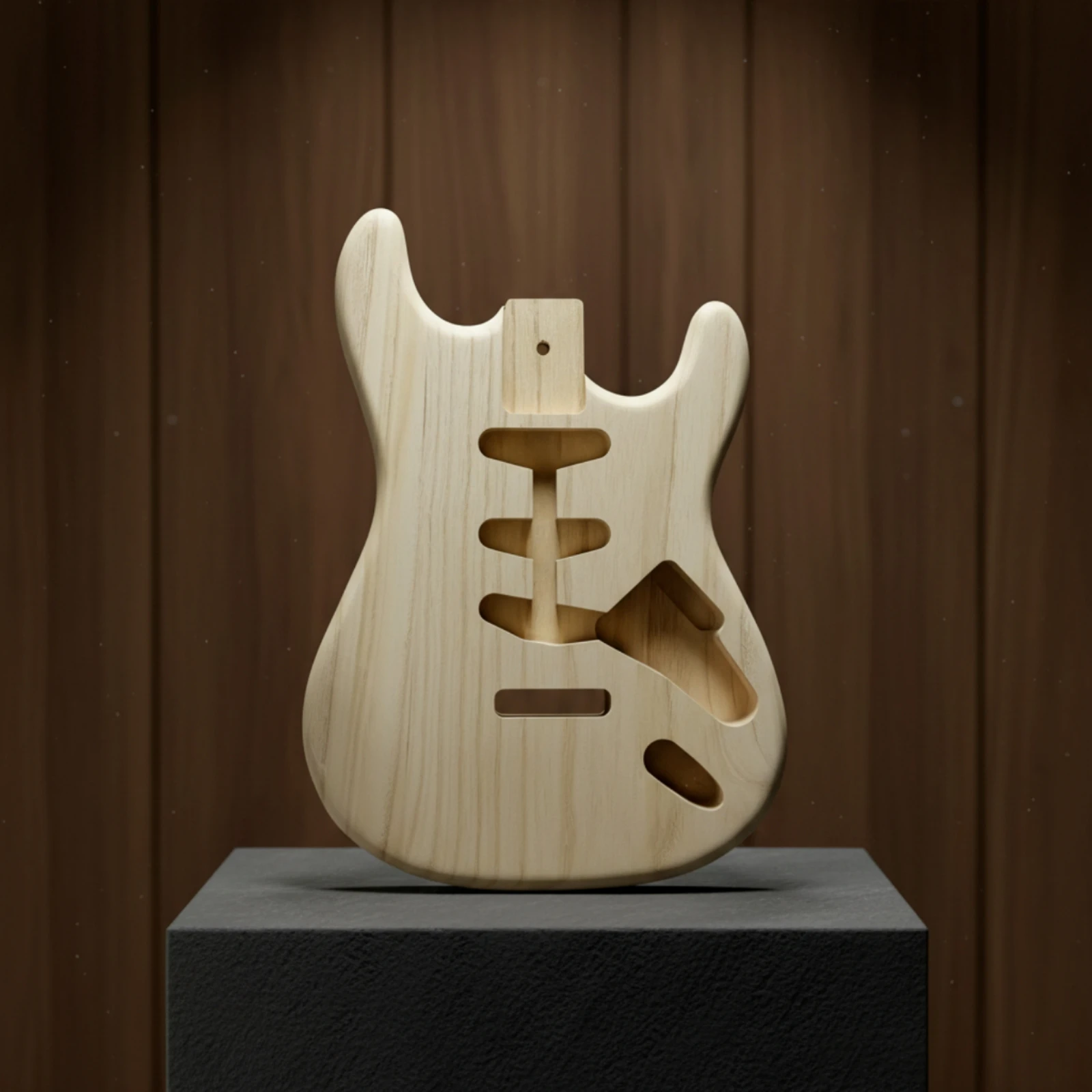 S & T Style Guitar Body Sanded Unfinished Guitar Body Musical Instrument Part Pre-Cut Openings DIY Painting for Repair Hobbyists