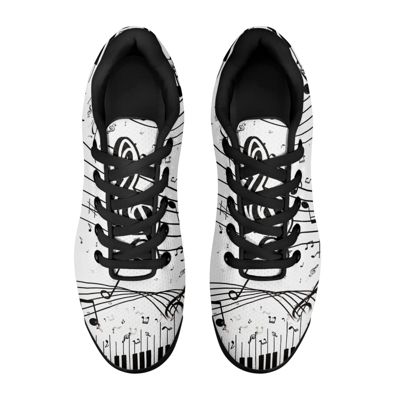 PENSTROLL Musical Notes Print Air Cushion Tennis Sneakers for Men Mesh Breathable Mesh Sneakers Air Cushion Sneakers