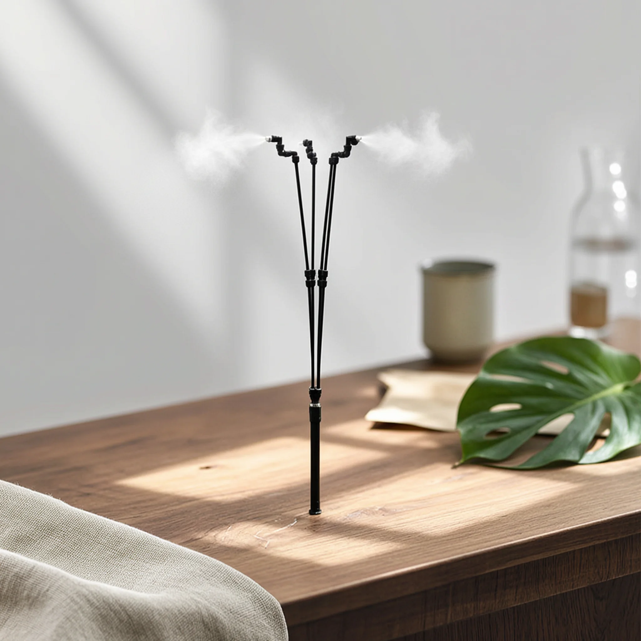 Misting Spray System with Weighted Base Resistant Standing Mister with Adjustable Nozzles Outdoor Misting Stand Long-Lasting