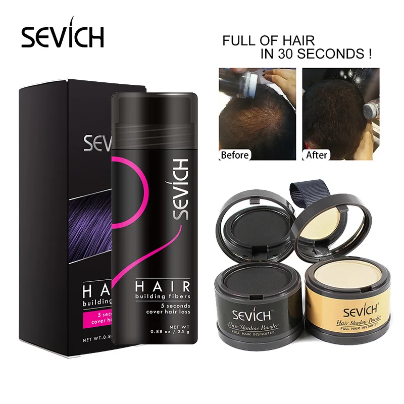 

Sevich Hair Fiber Kit Keratin Hair Building Fibers Hairline Powder Hair Regrowth Powder Hair Root Cover Up Thickening Hair Loss