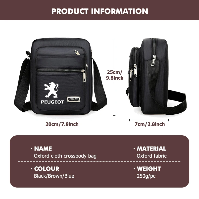سيارة أكسفورد القماش عادية حقيبة كتف رجالية لبيجو 2008 3008 307 308 206 207 208 407 508 5008 106 107 #6