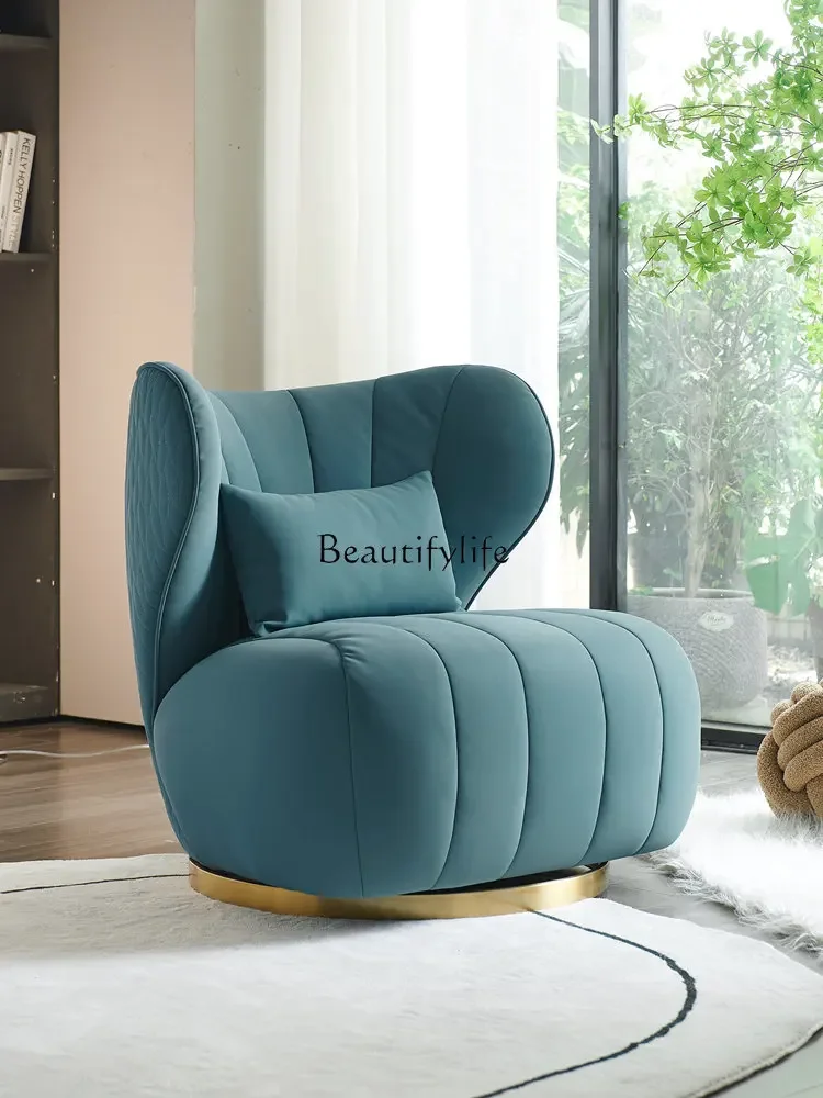 

ld25Italian light luxury modern single sofa bedroom Nordic living room leisure chair rotatable back chair