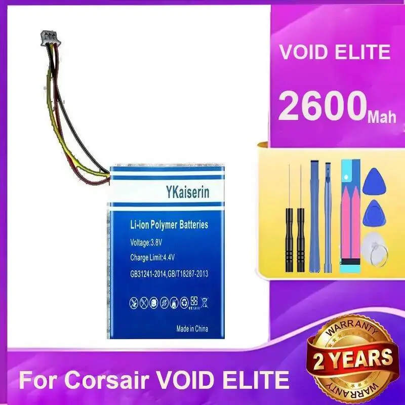 

For Corsair Void Elite Reliable Replacement Earphone Battery Good Low-Temperature Performance 2600mAh