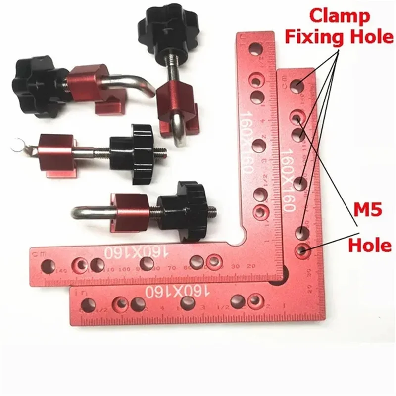 Imagem -06 - Liga de Alumínio L-tipo Canto Grampos 90 ° Posicionamento Quadrados Grampos para Molduras Armários Fixo Clip Régua Ferramenta para Carpintaria 1pc