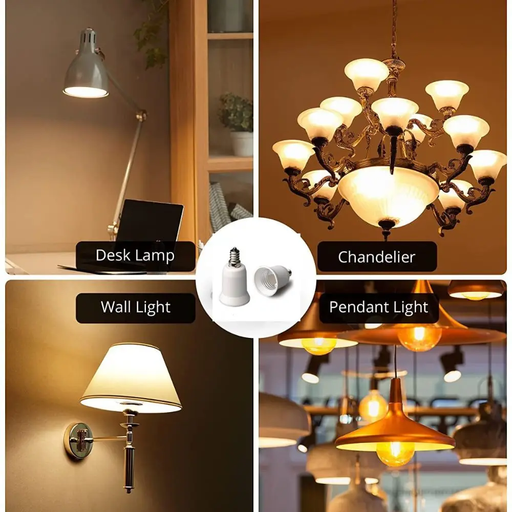 Premium Bulb E12 to E27 Lamp Holder Screw PBT Bulb Base 6A 220V Lamp Adapter Converter For LED Corn Light Bulb