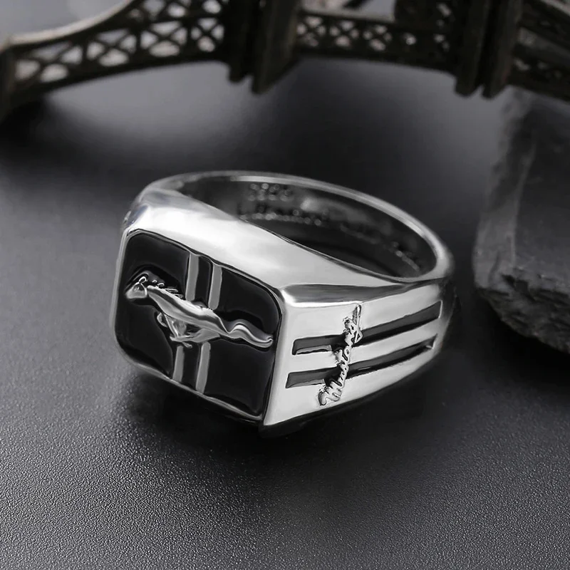 Simplicity Fashion Creative Mustang Racing Men's  Ring Domineering Punk Party Jewelry Rock Friends Gift  Wholesale