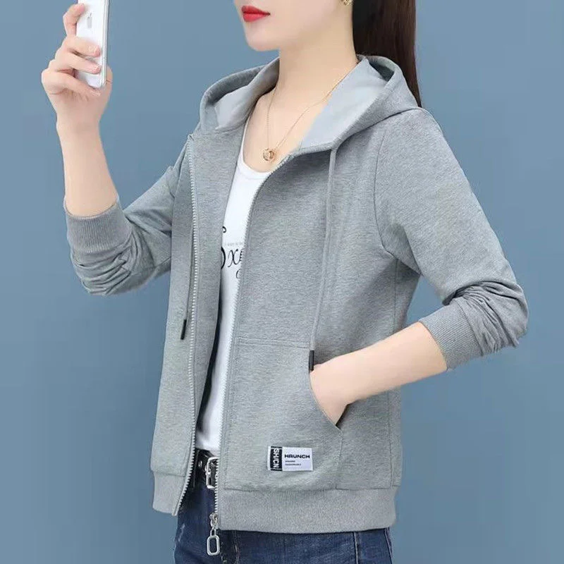 

Hoodie 2024 New Spring Autumn Fashion Temperament Ladies Foreign Air Age Slimming Hundred Long-sleeved Hooded Top Women's Coat