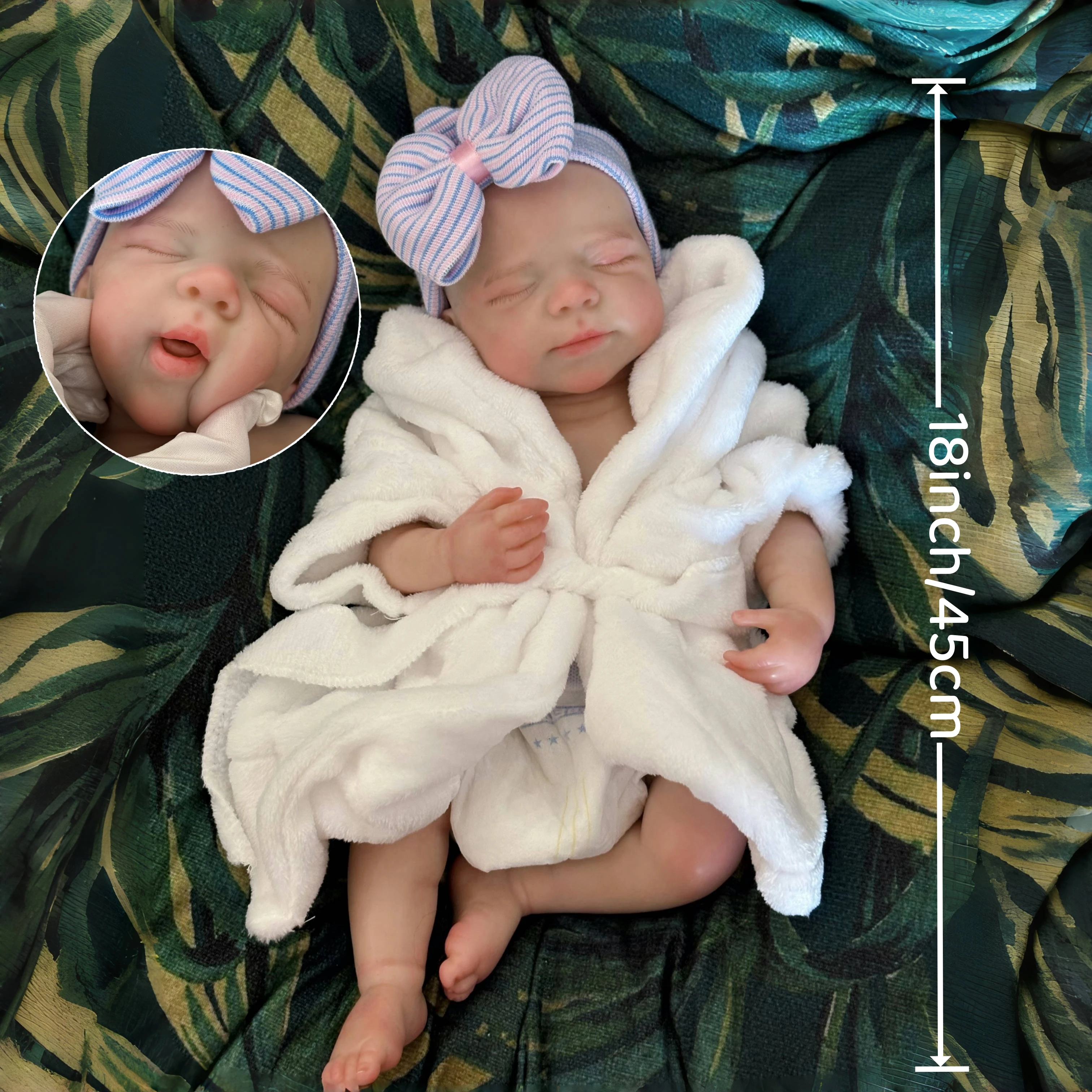 18-inch mooie herboren babypoppen Pascale meisje met open mond en levensechte handgeschilderde zichtbare aderen verzamelspeelgoed voor meisjes