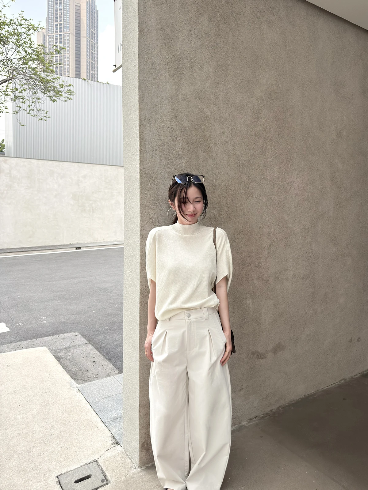 MOMENTHOME Loose Batwing Sleeve Knitted T-Shirt Lazy High Intelligence Loose Women's Summer Top Comfortable Breathable round ...