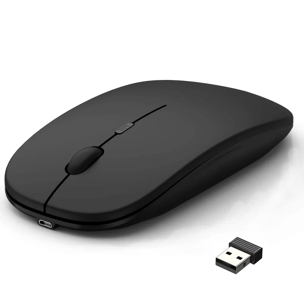 

Wireless Rechargeable Mouse for Laptop Computer PC, Slim Mini Noiseless Cordless Mouse, 2.4G Mice for Home/Office