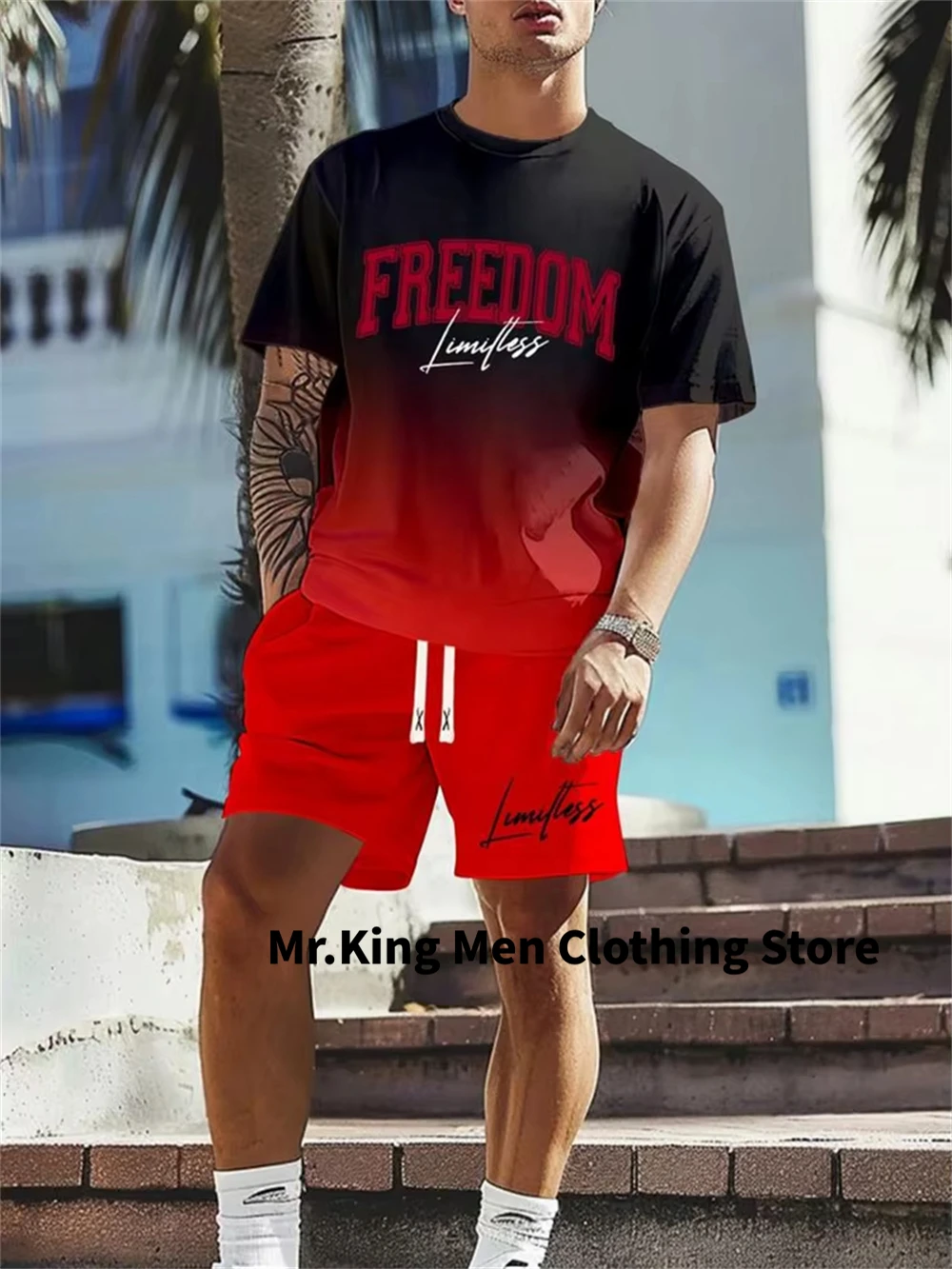 

Summer Casual Fashion Men's T-shirt Shorts Set Creative Pattern 3D Printed Loose Short Sleeves And Shorts Suit Men's Tracksuits