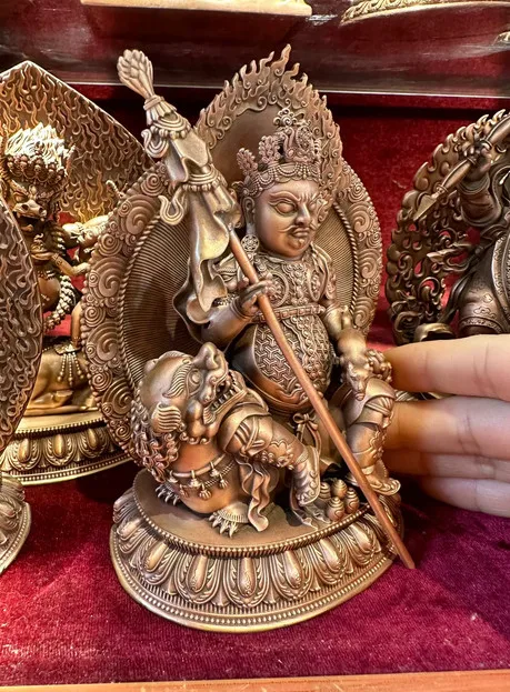 15CM Tibet Vaisravana God of Wealth Protector Buddha Copper Statue