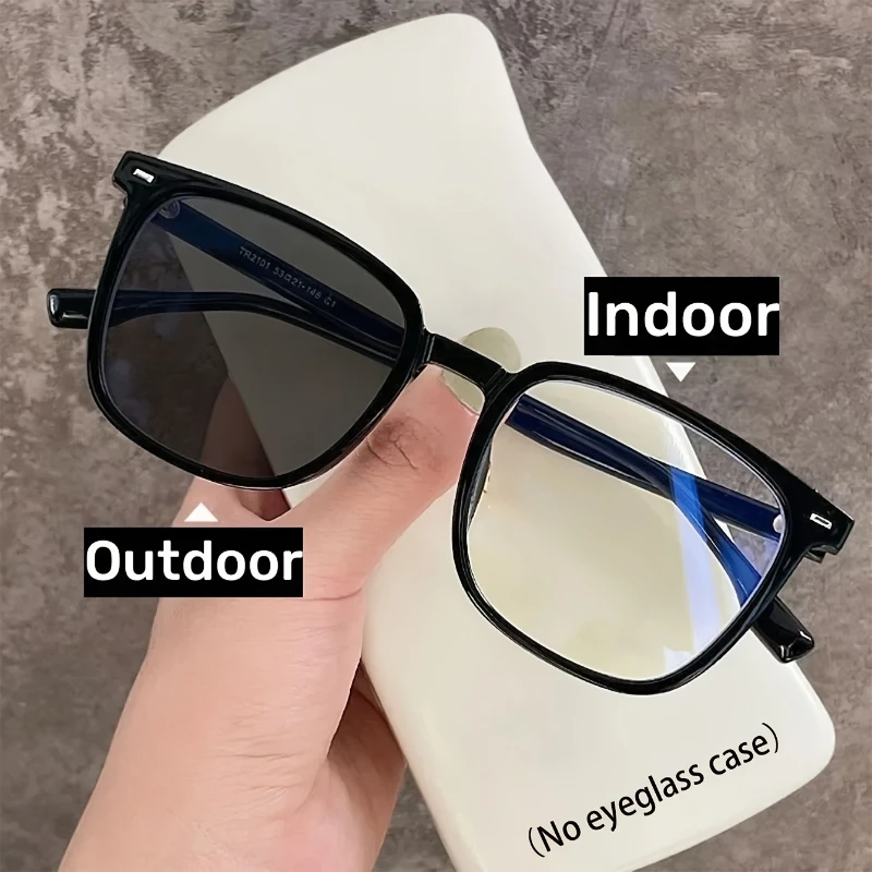 Unisex Photochrome Computerbrille Quadratischer Metallrahmen Anti-Blaulicht Anti-Strahlungs-Brille mit Austauschbaren Gläsern