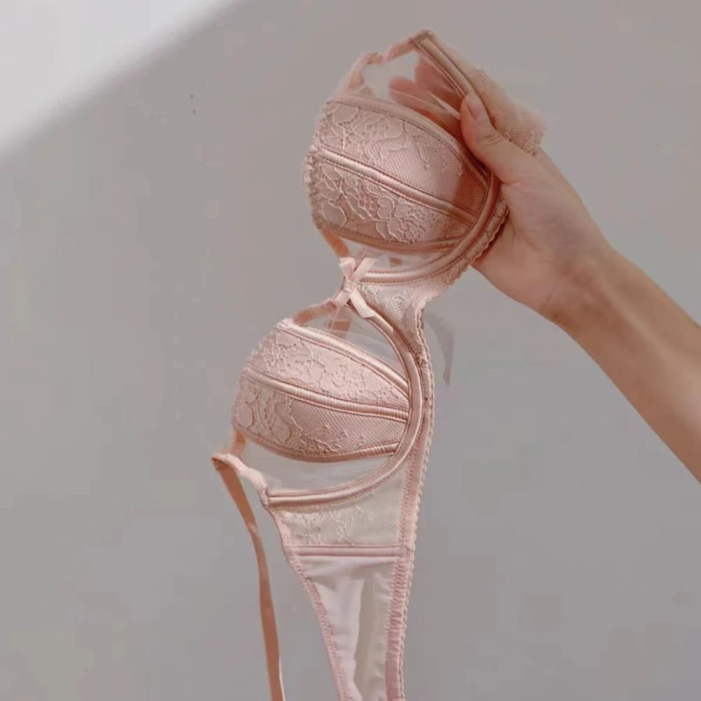 

Brazilian Underwear Women's Thin And Lightweight Rabbit Ear Cup Sexy Lingerie Lace Bra Breathable Solid Comfortable Fashion Bra