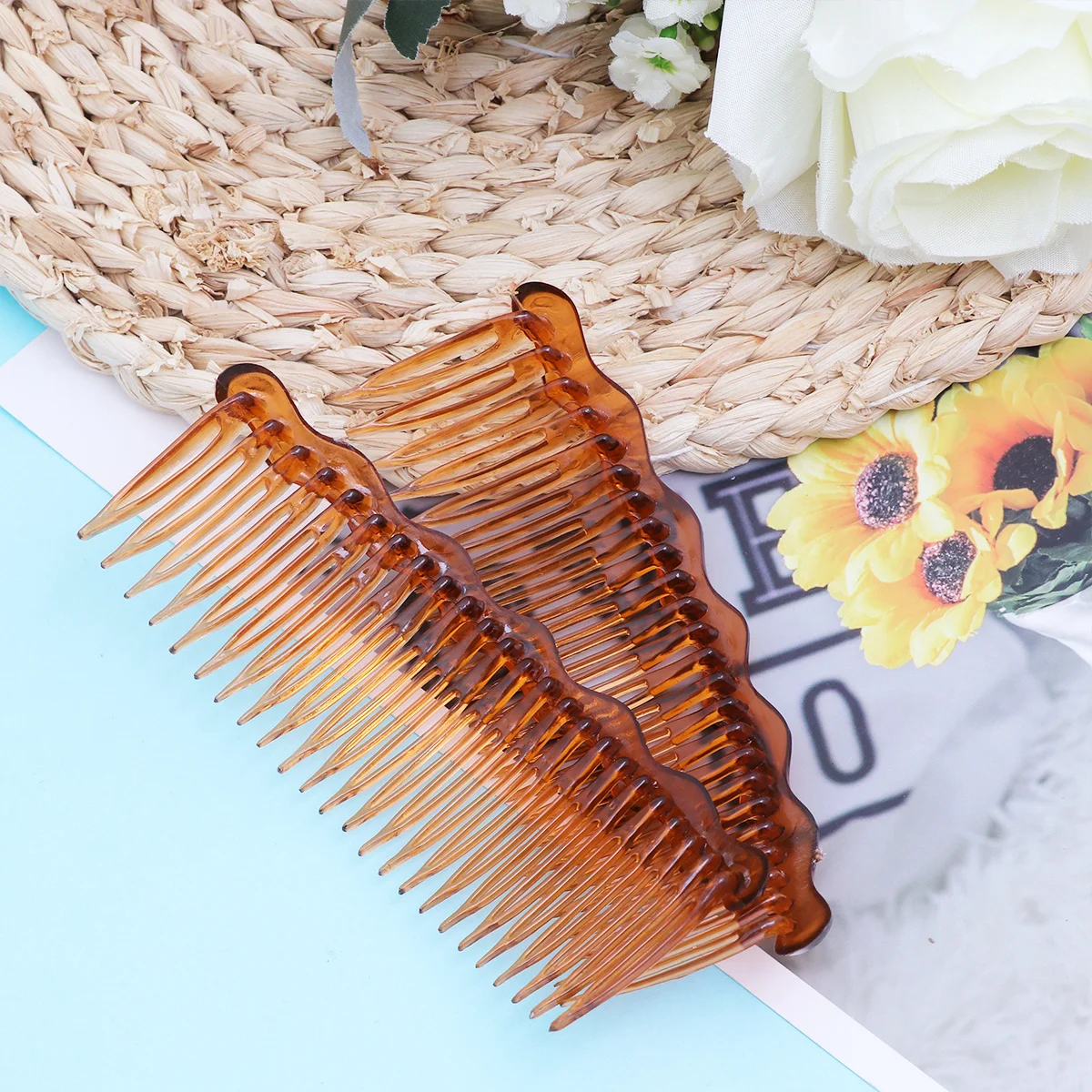 Peines de plástico para el cabello para mujer, peine insertado Simple para boda, uso diario, accesorios para el cabello, duradero y ligero, 4 Uds.