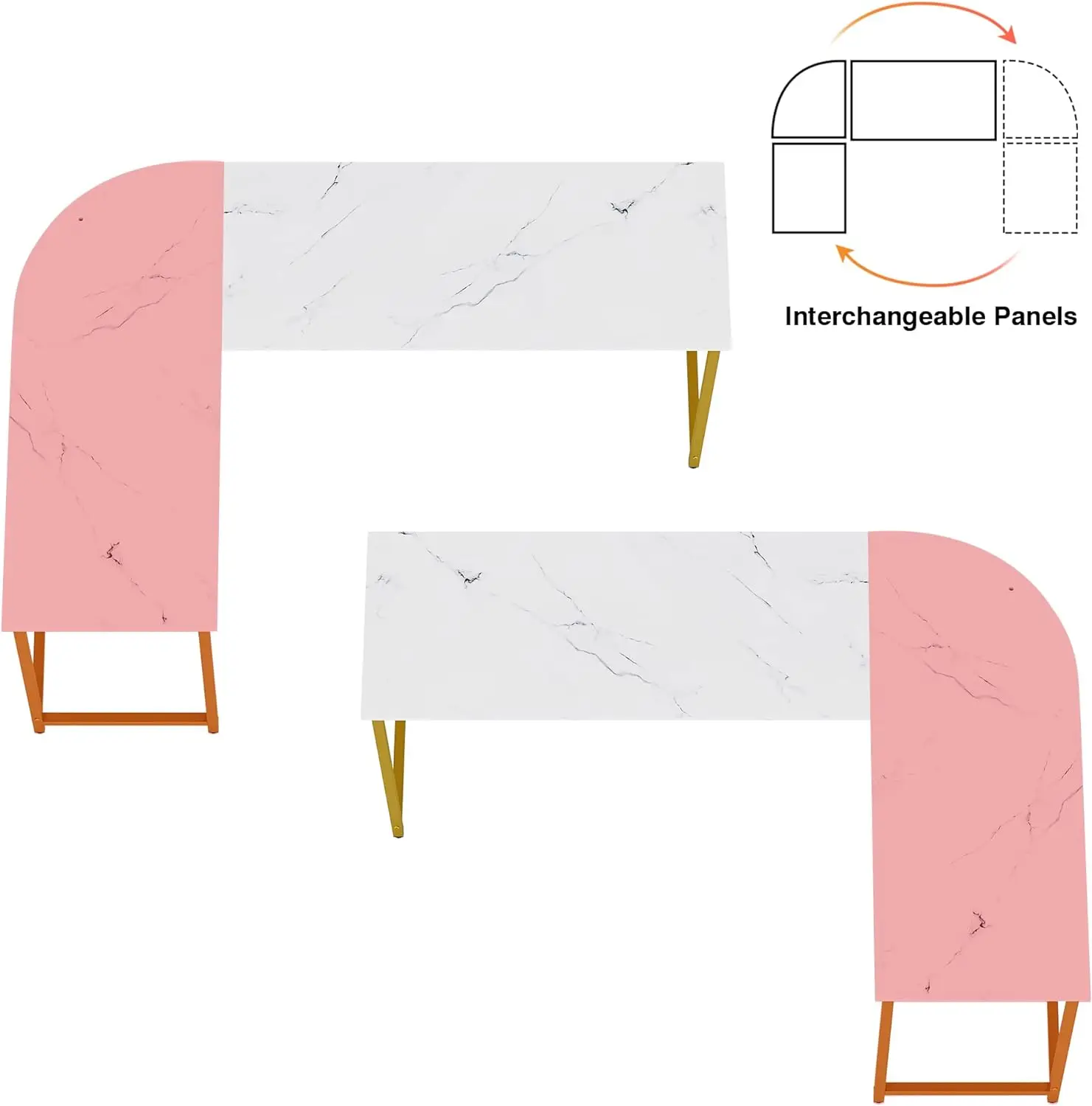 L Shaped Computer Desk with Monitor Stand, Reversible Corner Desk for Home Office, Modern PC Workstation Study Writing Table