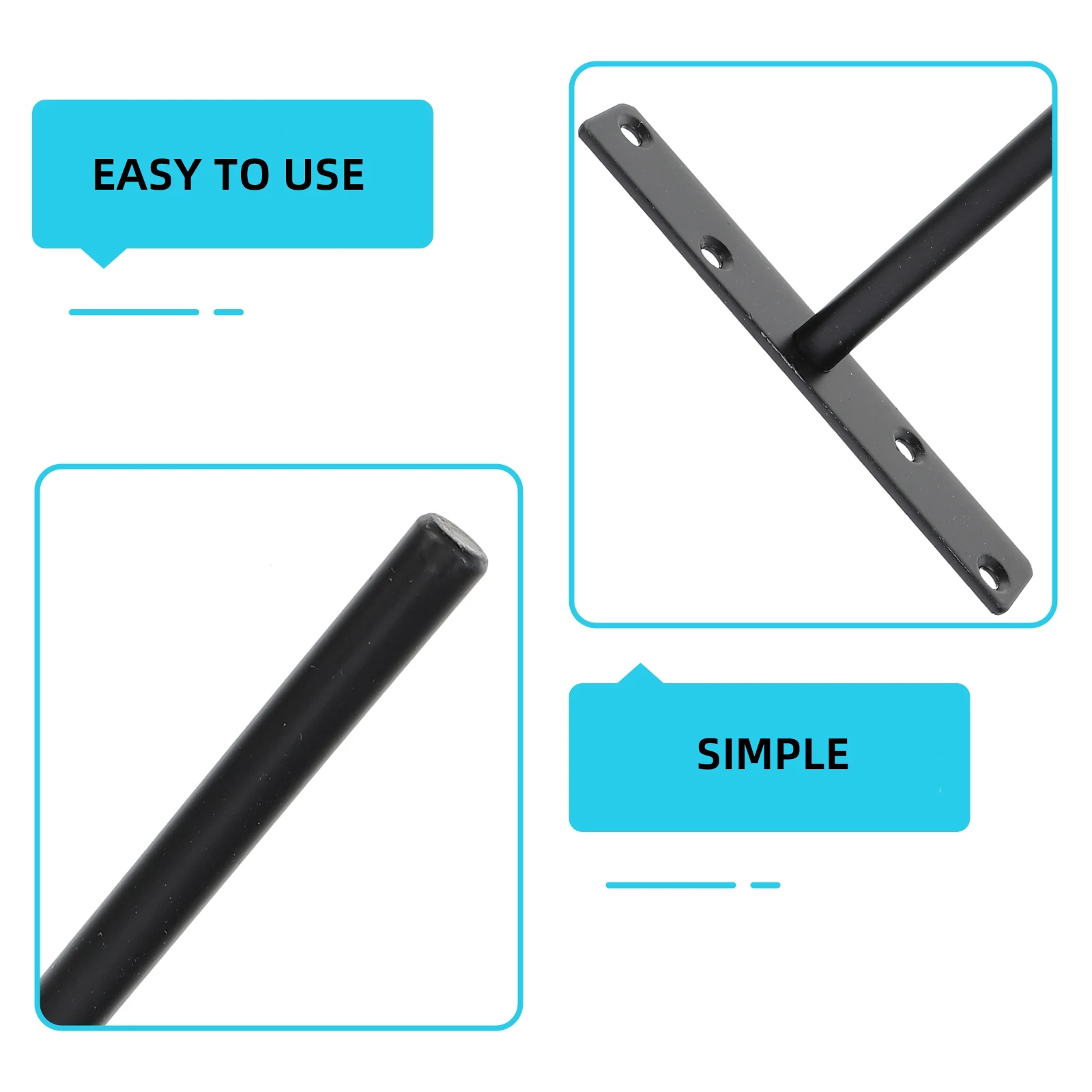 

4 Sets Invisible Shelf Brackets Hidden Metal Laminate Support Wall-Mounted Floating Sturdy Wear-Resistant Home Office Kitchen