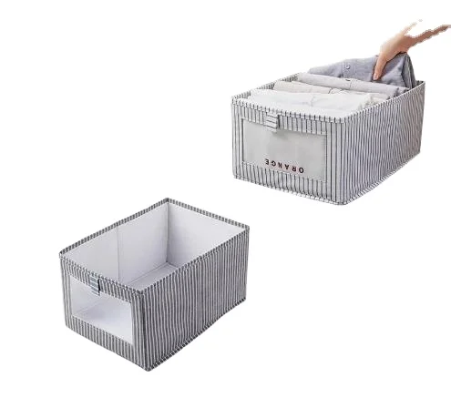 

Non-Woven Foldable Clothing Storage Box, Wardrobe Organizing Box With Window, Effective Space-Saving Wardrobe Drawer Organizer