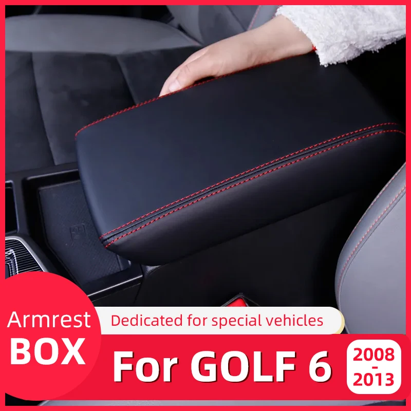 For VW Golf 6 Accessories Volkswagen GTI MK6 2008-2010 2011 2012 2013 Central Control Armrest Box Protective Cover Inner Trim