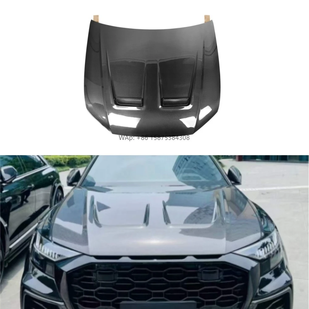 

Real Carbon Fiber M Style Front Hood for Q8 SQ8 RSQ8 2023-IN Carbon Fiber Q8 Front Bonnet Hood
