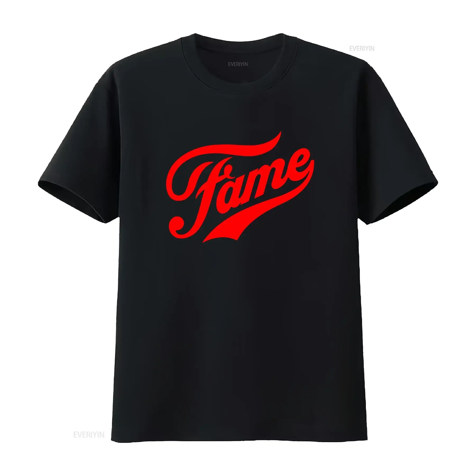 Fame Retro 80s Tv Show Logo Fan T Shirt vintage Washed streetwear Slightly Breathable Casual homme Unisex Soft fashion