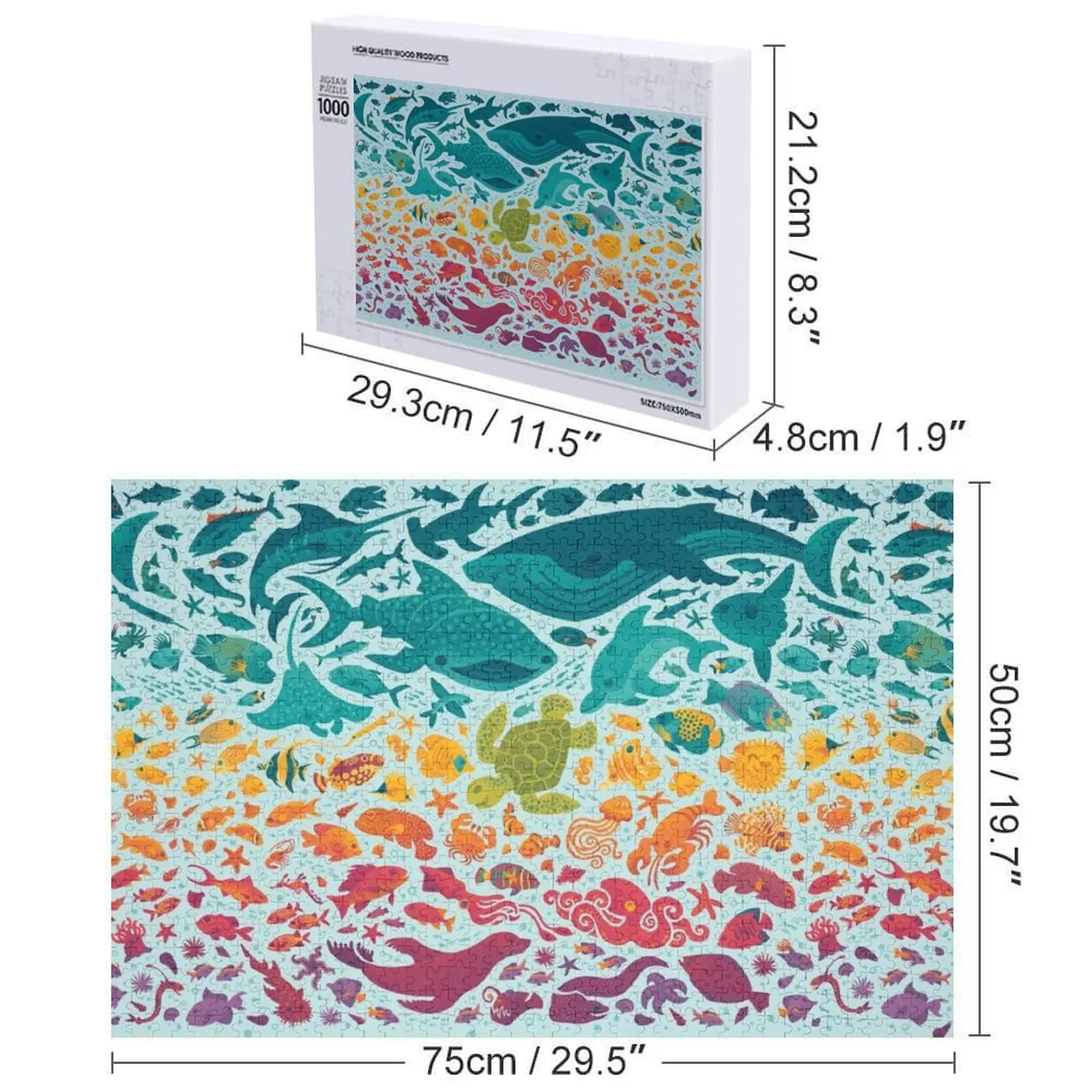 الطيف المائي 2: أحجية الصور المقطوعة باللون الأزرق الفاتح لعبة أطفال ملحقات ديوراما لعبة أطفال مخصصة لغز هدية شخصية