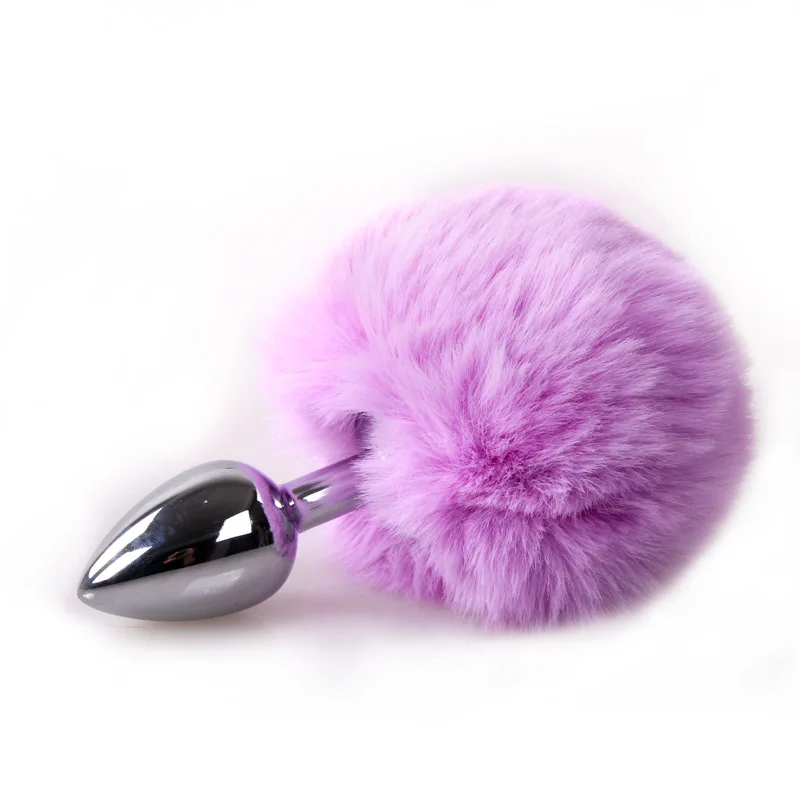 BDSM Metal Anal Plug with Rabbit Tail Bunny Tail Pet Role Play Adult Sex Toy for Women Men Couples Fetish Gear Accessories view 4