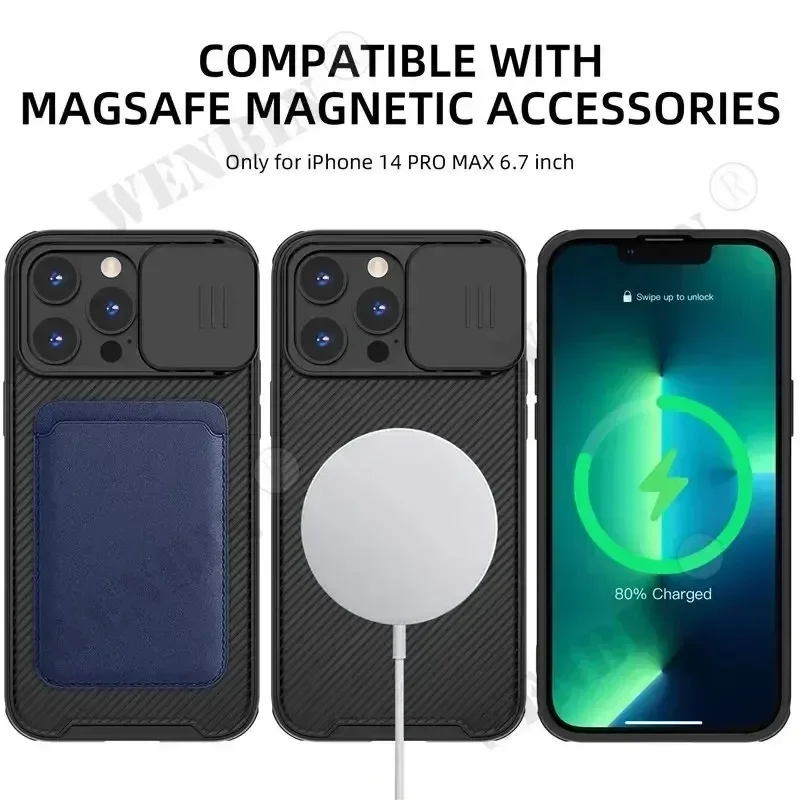 Magnetic Case For iPhone 16 15 14 13 12 Pro Max Plus Mini Window protection lens Shockproof Protector Cover