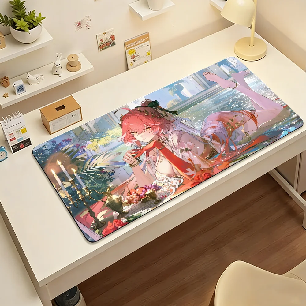 Game Wuthering Waves Changli Mouse Pad Large Non-Slip Waterproof Mat Stitched Edge Keyboard Pad for Gaming Daily Office