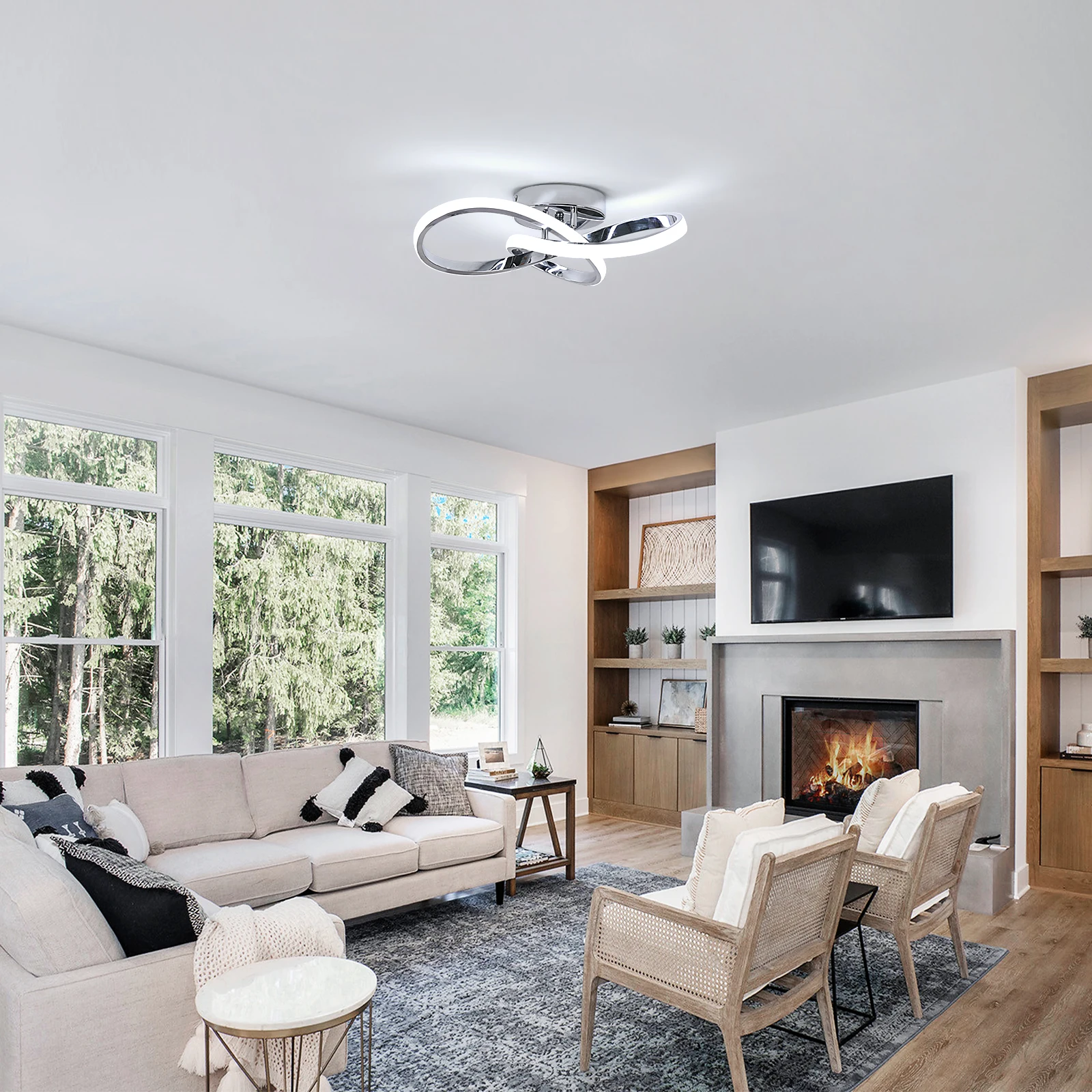 Moderne LED-Deckenleuchten mit Fernbedienung 3000K-6000K, 3 Farbtemperaturen, Blumenförmige LED-Deckenbeleuchtung – Detail 2