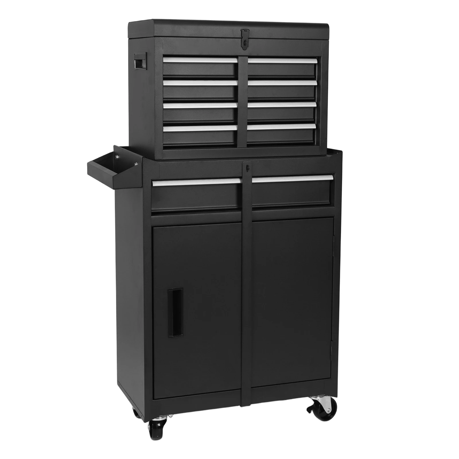 

Mechanic Tool Storage Box with Double Door & Wheels Parts Storage Cabinets Wear Resist Metal Tool Cart for Factory Warehouse Use