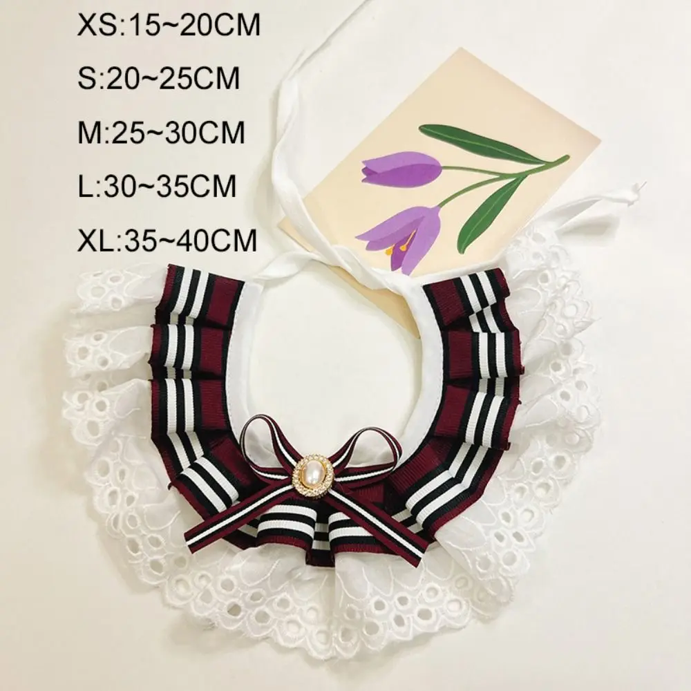 Pet Accessories Bowtie Necklace Cat Lace Collar Adjustable Jewelled Dog Bib Neckerchief Elegant Pet Necktie For Dog/Cat