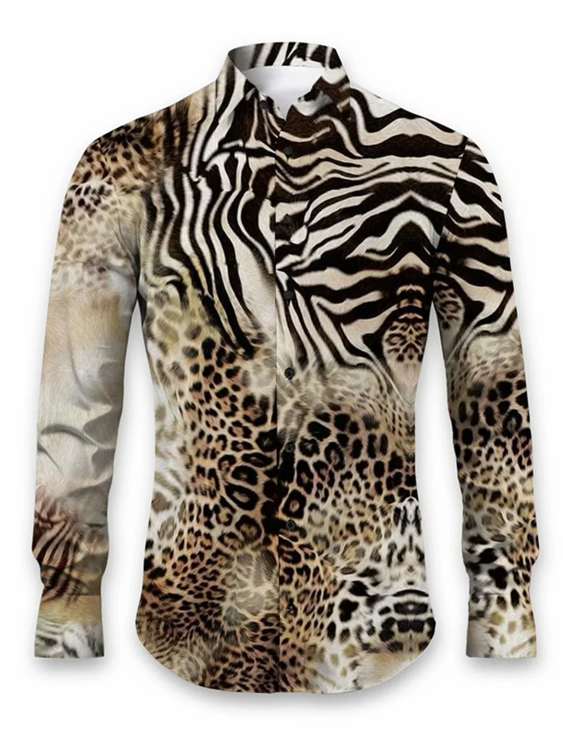 

Men's Leopard Print Shirt Men's Shirt Daily Wear Out Autumn and Winter Long Sleeve Top Yellow, Pink, Red