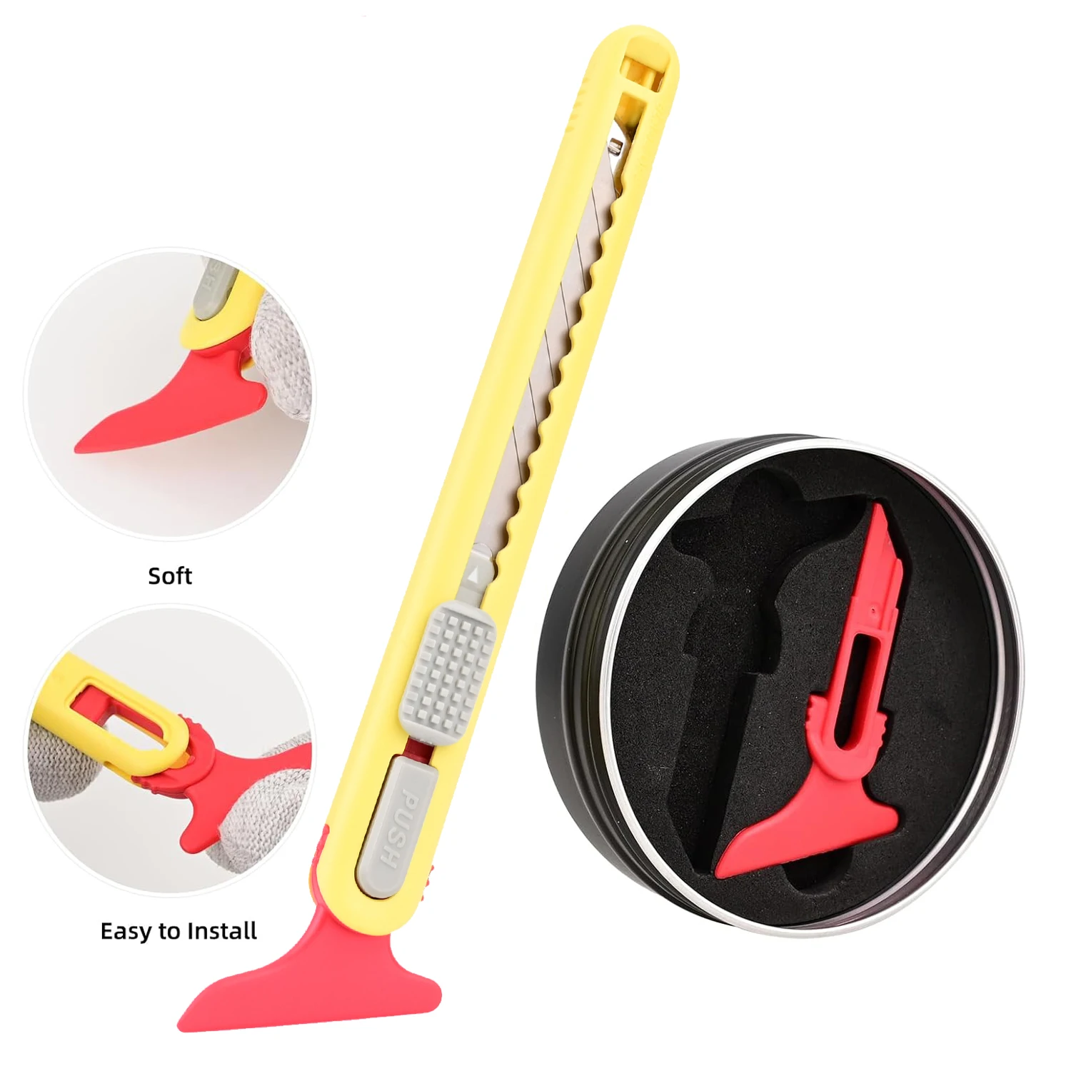 FOSHIO 2pcs Precision Knife Tucker For NT Cutter A-553P Car Film Foil Tint Curve Slots Edge Trimming Squeegee Vinyl Application
