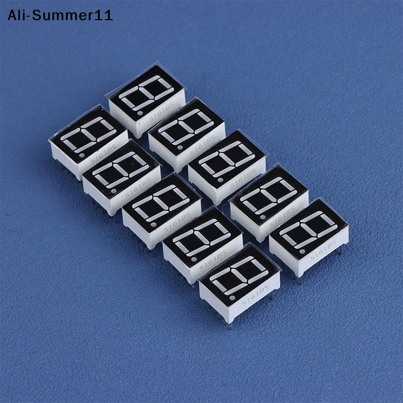 【A6L】10Pcs Digital Tube Common AnodeCathode 0.56 Inch 10Pins 5161AS 5161BS 1 Bit 7 Segment Red LED Digital Display Digitron