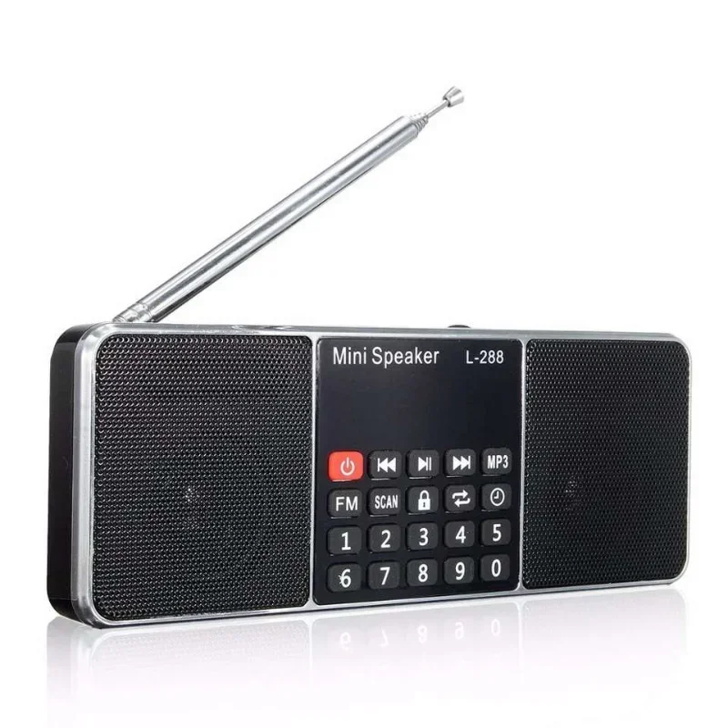 Digital Portable FM Radio Stereo MP3 Player TF/SD Card USB Drive Handsfree Call LED Display Speakers Radio