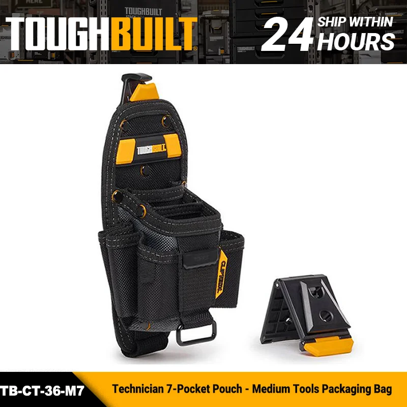 toughbuilt-tb-ct-36-m7-medium-technician-tool-waist-bag-with-7-pocket-pouch-storage-bag-high-quality
