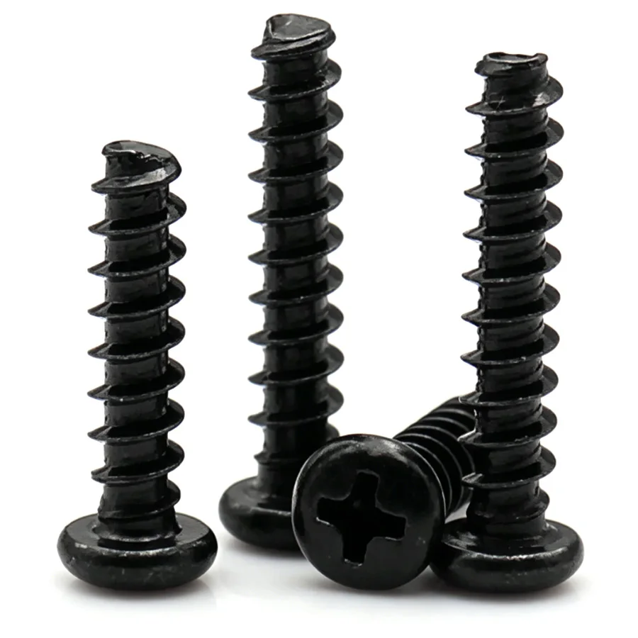 M1 M1.2 M1.4 M1.5 M1.6 M1.7 M2 M2.2 M2.3 M2.5 M2.6 M3 M3.5 M4 M5 Black Carbon Steel Cross Recessed Pan Head Self Tapping Screws