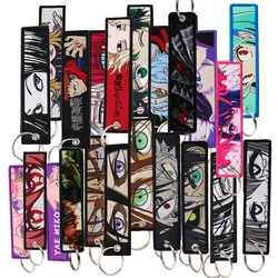 Anime giapponese Cool ricamo chiave Fobs Key Tag moto auto zaino Chaveiro portachiavi per gli amici moda portachiavi regali